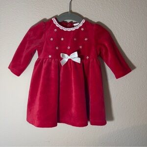 Little Me Red Velour Dress